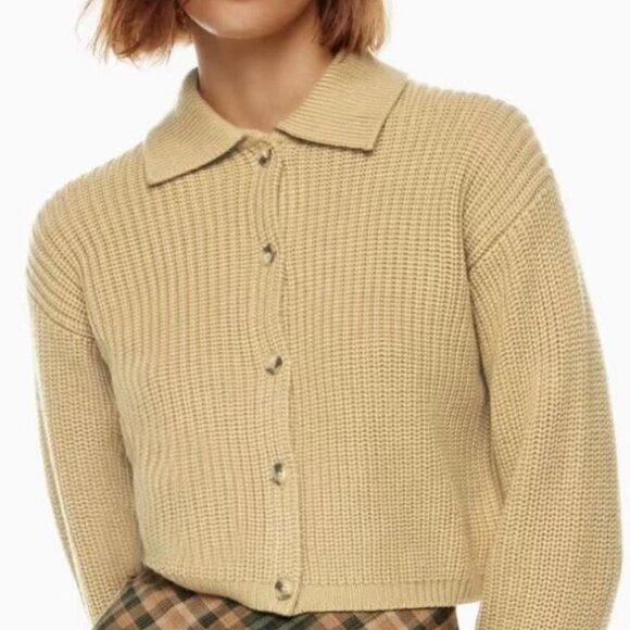 Aritzia Women's Tan and Brown Jumper - Picture 2 of 4